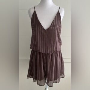 Chic Brown Striped Romper